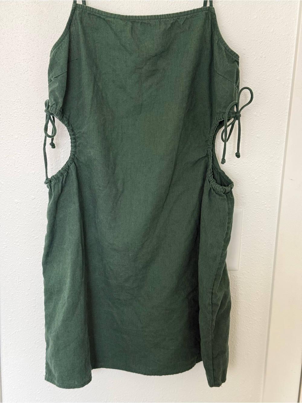 aerie Forest Green Mini Dress with Side Cutouts